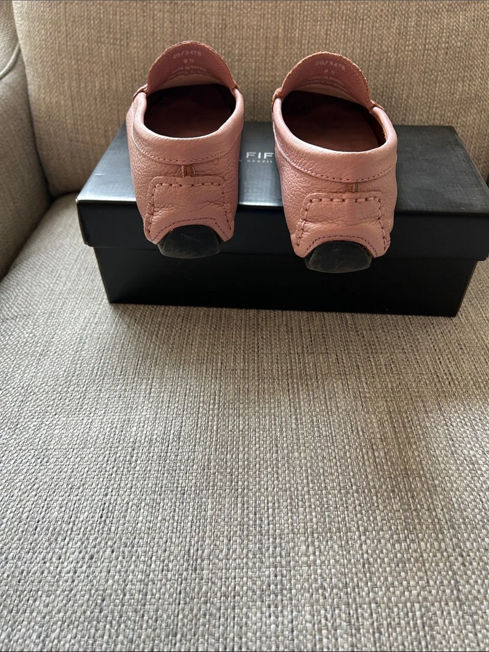 Saks Fifth Avenue Pink Pebbled Leather Bit Loafers